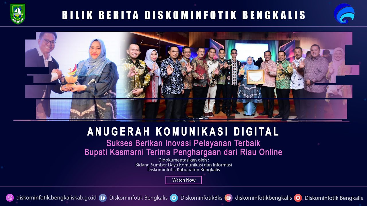 Sukses Berikan Inovasi Pelayanan Terbaik, Bupati Kasmarni Terima Penghargaan dari Riau Online Kesumbo Ampai